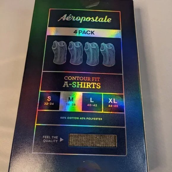 Aeropostale Contour Fit A-Shirts 4 Pack - Picture 4 of 5